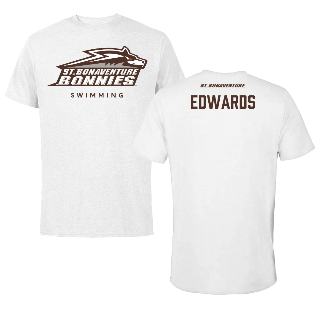 St. Bonaventure University Swimming & Diving White Tee - Jonathan Edwards