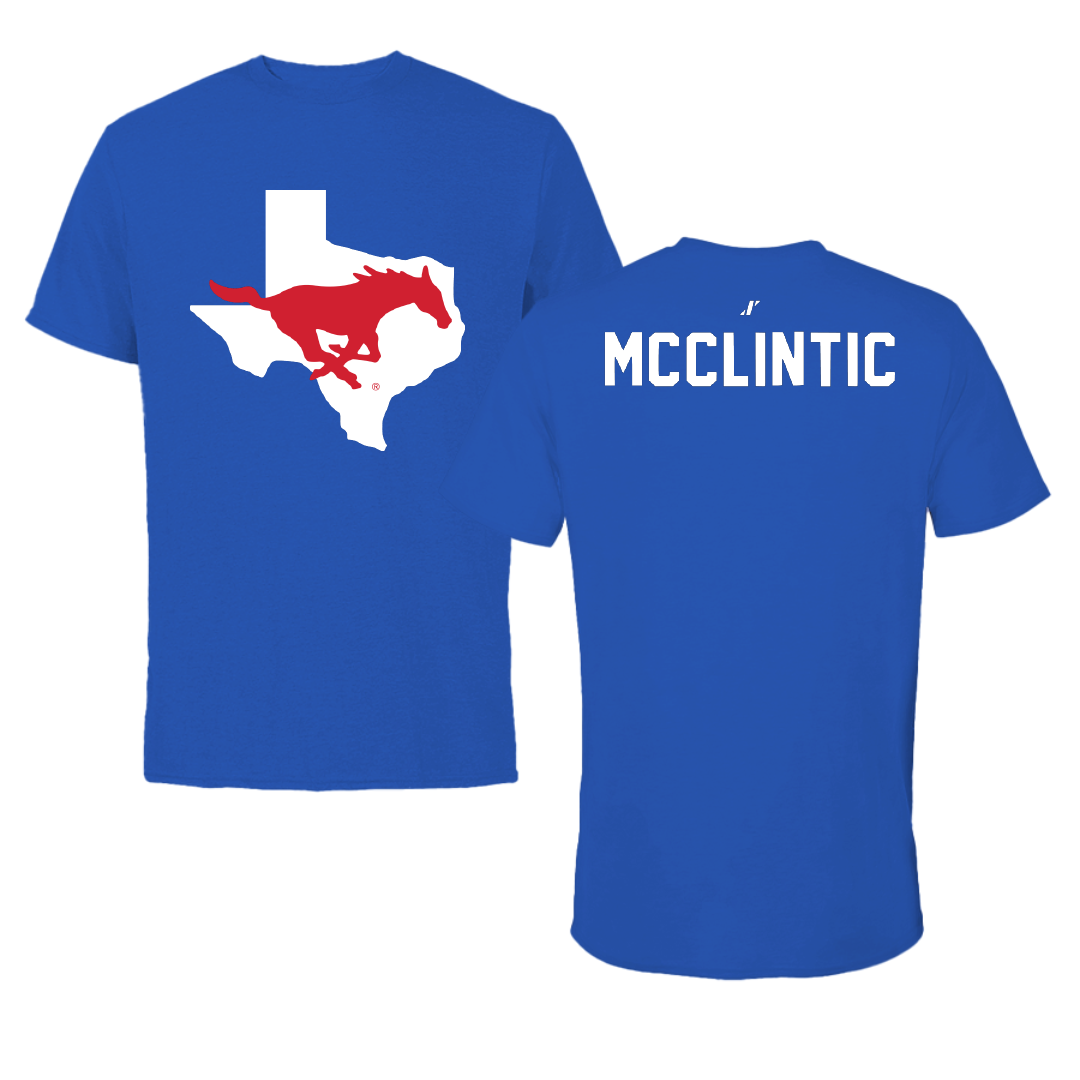 Southern Methodist University Swimming & Diving Blue State Tee - Connor McClintic