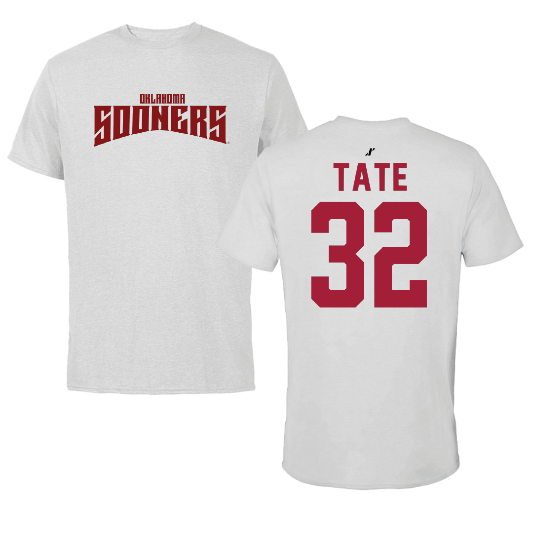 University of Oklahoma Baseball Light Gray Be Like Us Performance Tee - #32 Dylan Tate