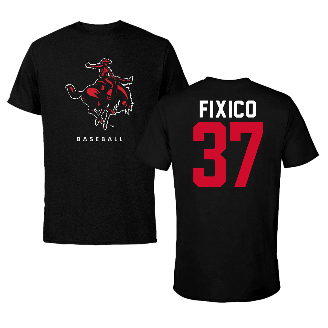 Northwestern Oklahoma State University Baseball Black Tee - #37 Jackson Fixico