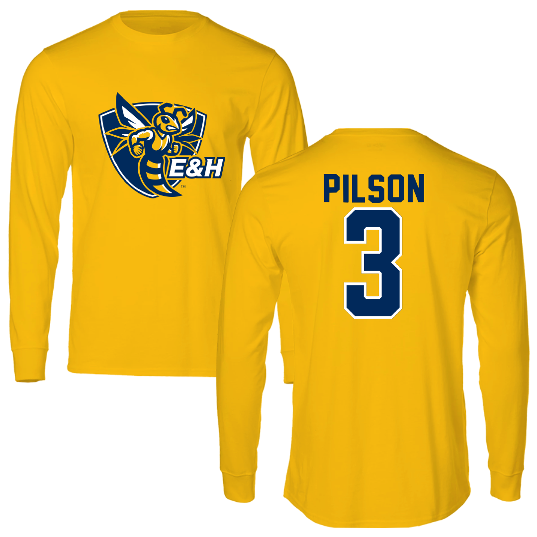 Emory & Henry College Basketball Gold Long Sleeve - #3 Dray Pilson