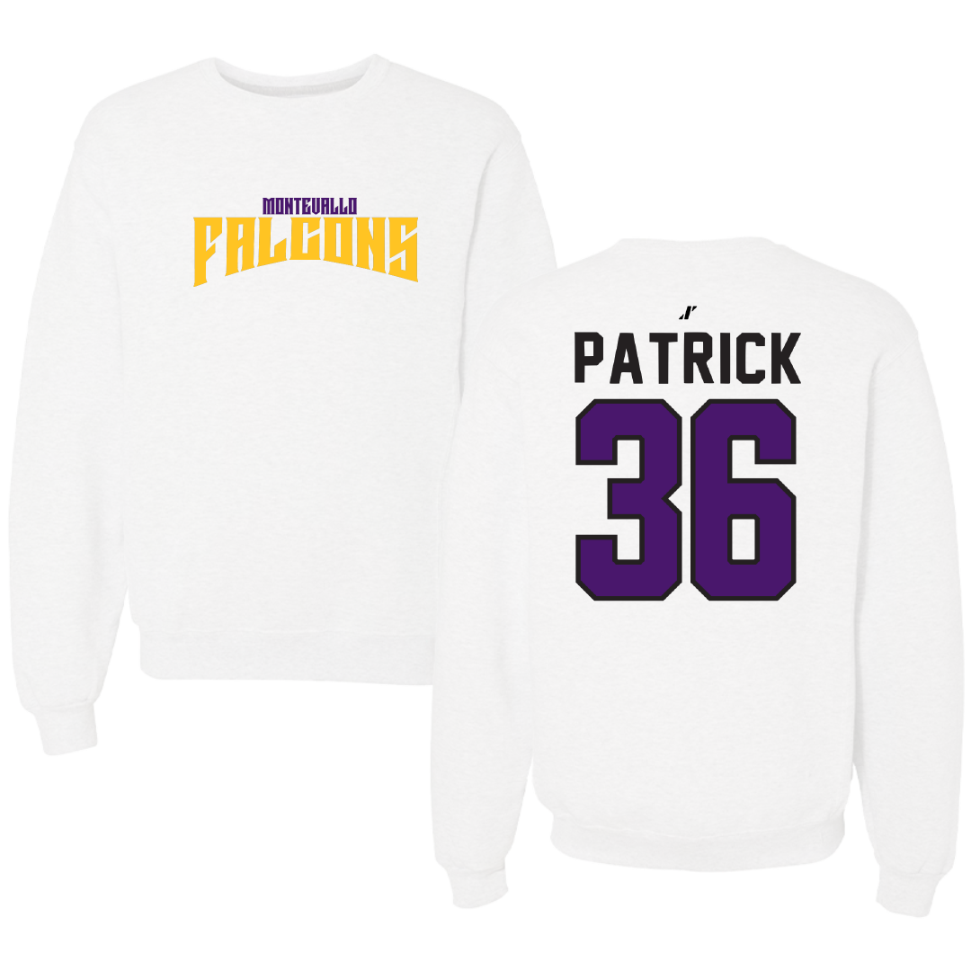 University of Montevallo Baseball White Classic Crewneck - #36 Sam Patrick