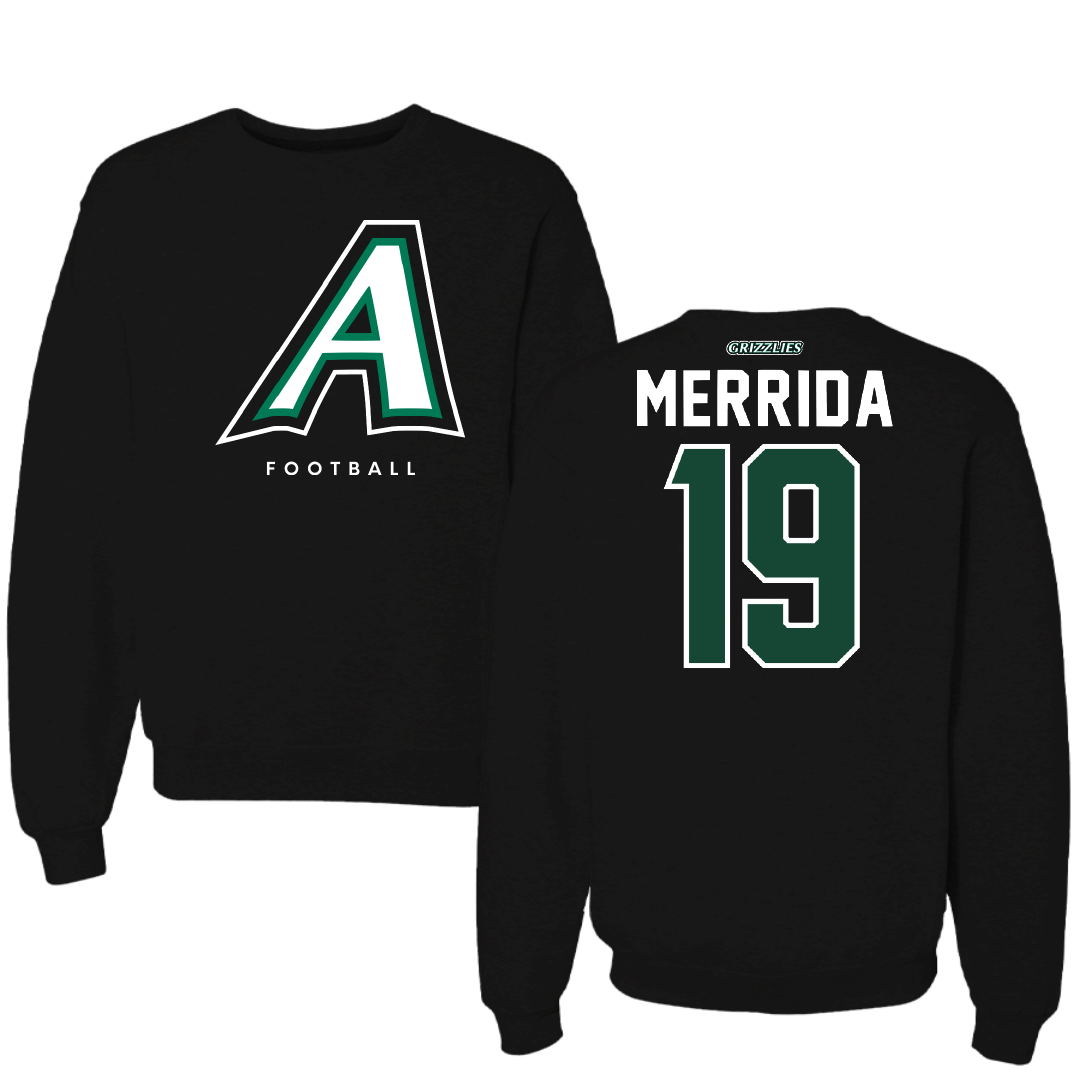 Adams State University Football Black Crewneck - #19 Ahmare Merrida