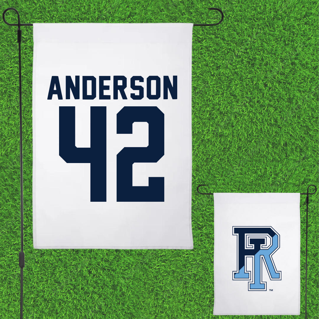University of Rhode Island Baseball White Garden Flag - #42 Michael Anderson