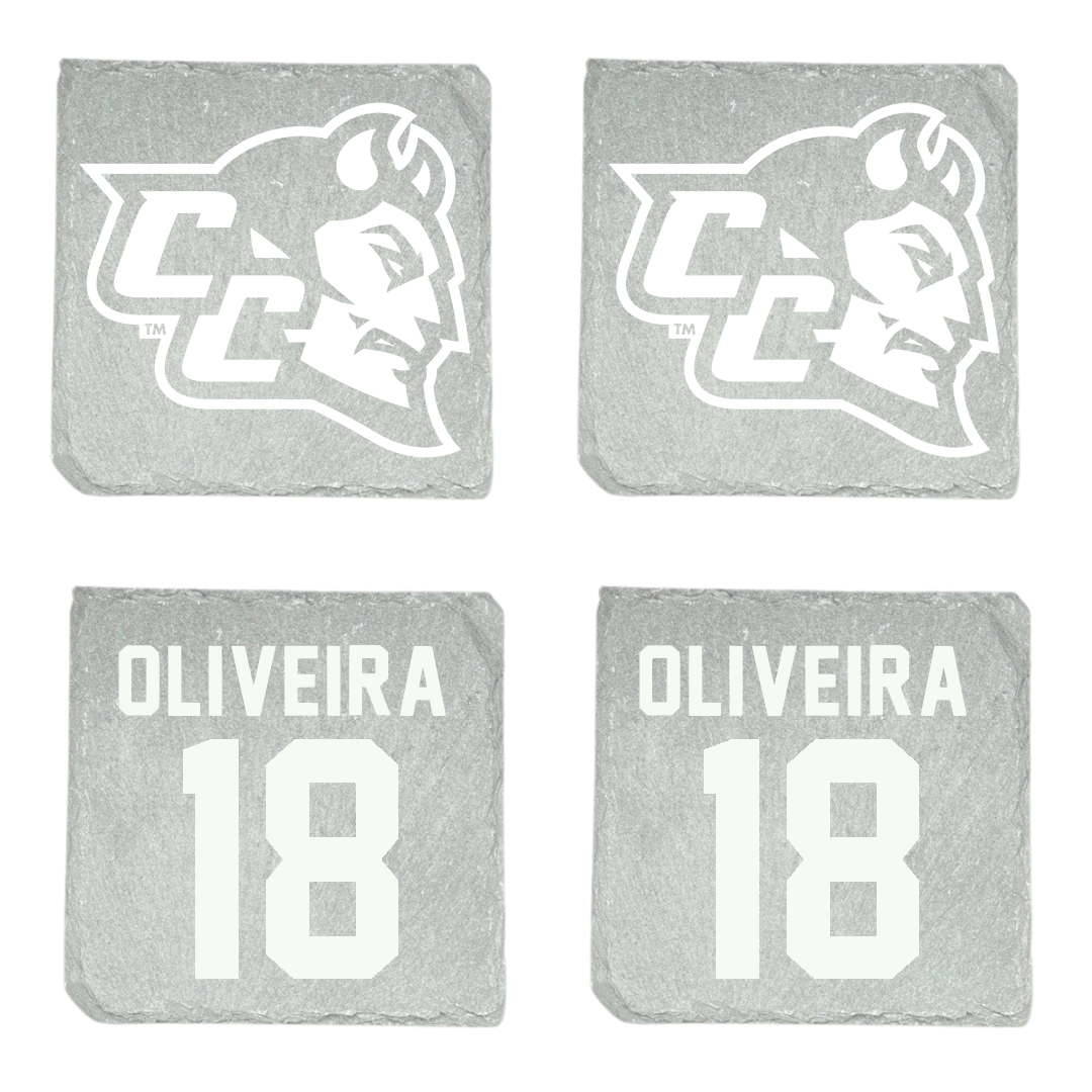 Central Connecticut State University Softball Stone Coaster (4 Pack)  - #18 Victoria Oliveira