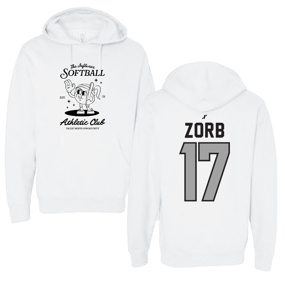 Softball White Influxer Athletic Club Hoodie - #17 Lisa Zorb
