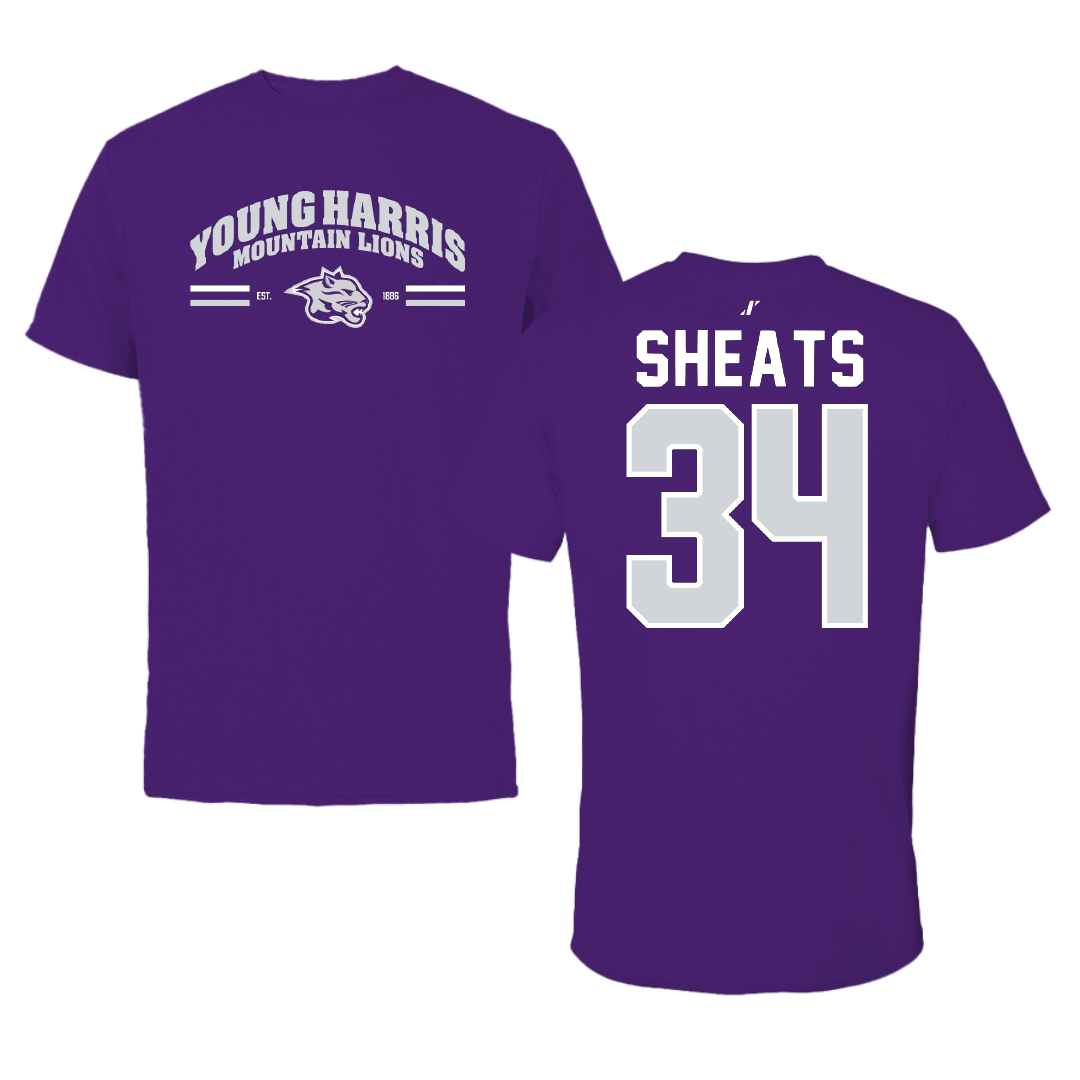 Young Harris College Soccer Purple General Tee - #34 Dalton Sheats