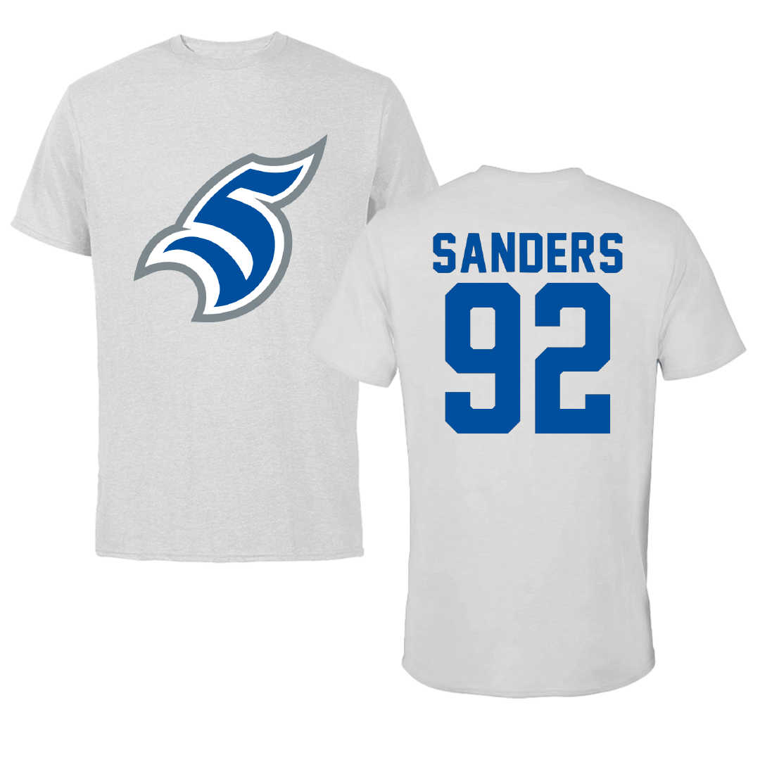 Thomas More University Football Light Gray Tee - #92 Malachi Sanders