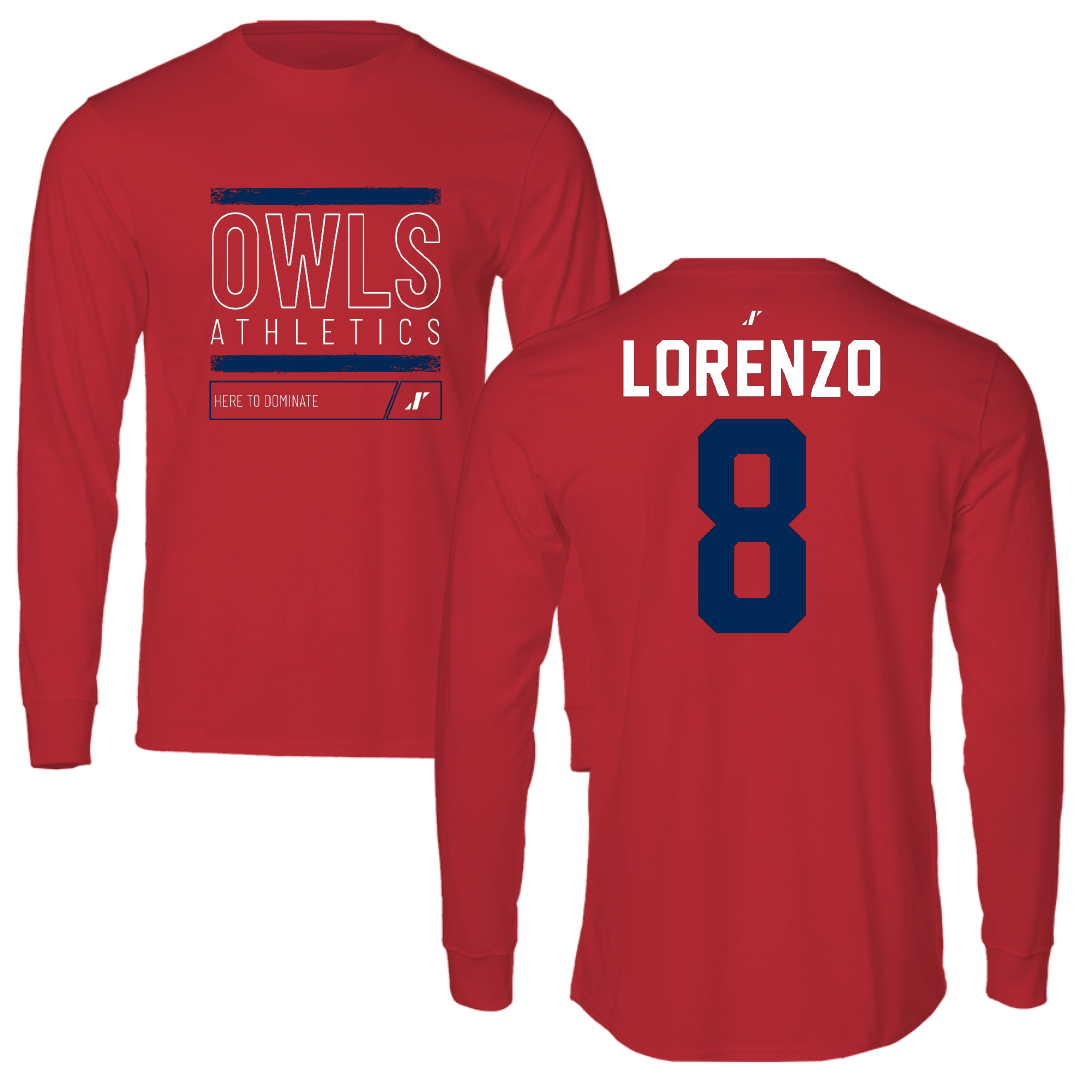 Florida Atlantic University Softball Red Dominate Long Sleeve - #8 Brooklyn Lorenzo