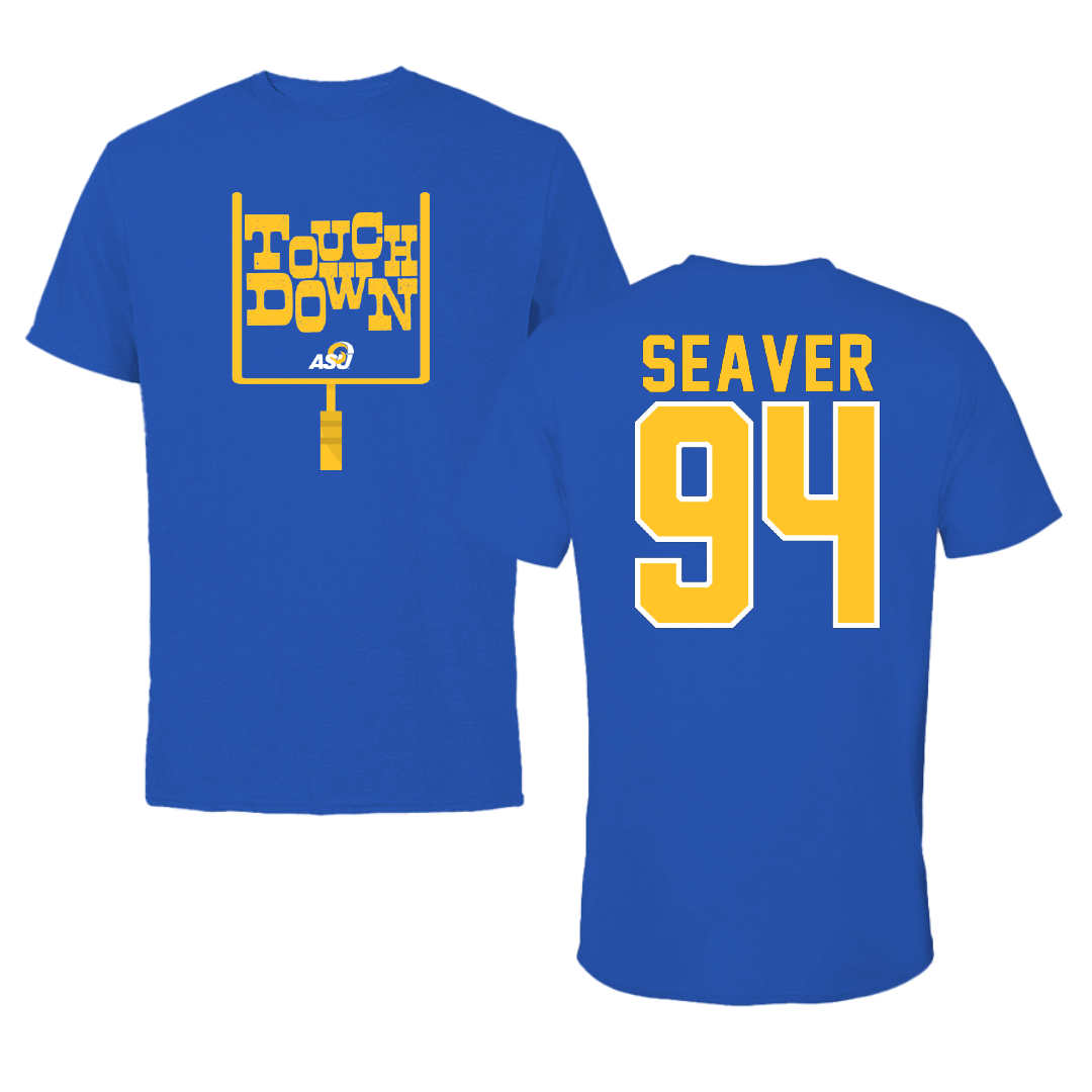 Angelo State University Football Blue Touchdown Tee - #94 Owen Seaver