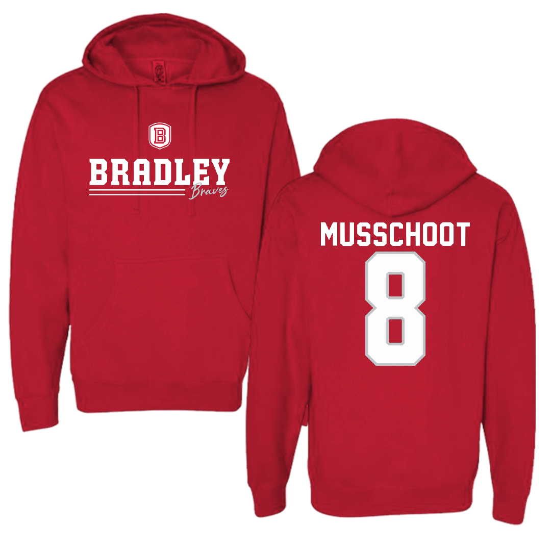 Bradley University Soccer Red General Hoodie - #8 Cohen Musschoot