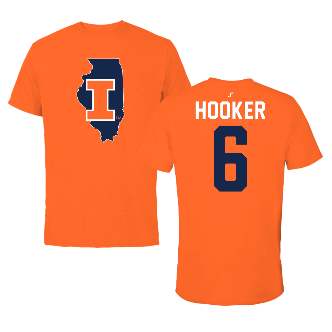 University of Illinois Softball Orange State Tee - #6 Juliana Hooker