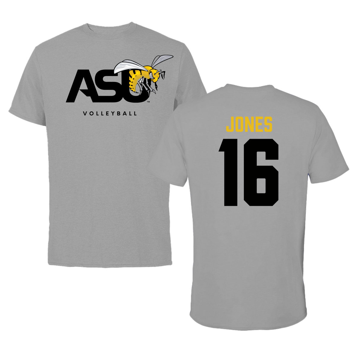 Alabama State University Volleyball Dark Gray Tee - #16 Essence Jones