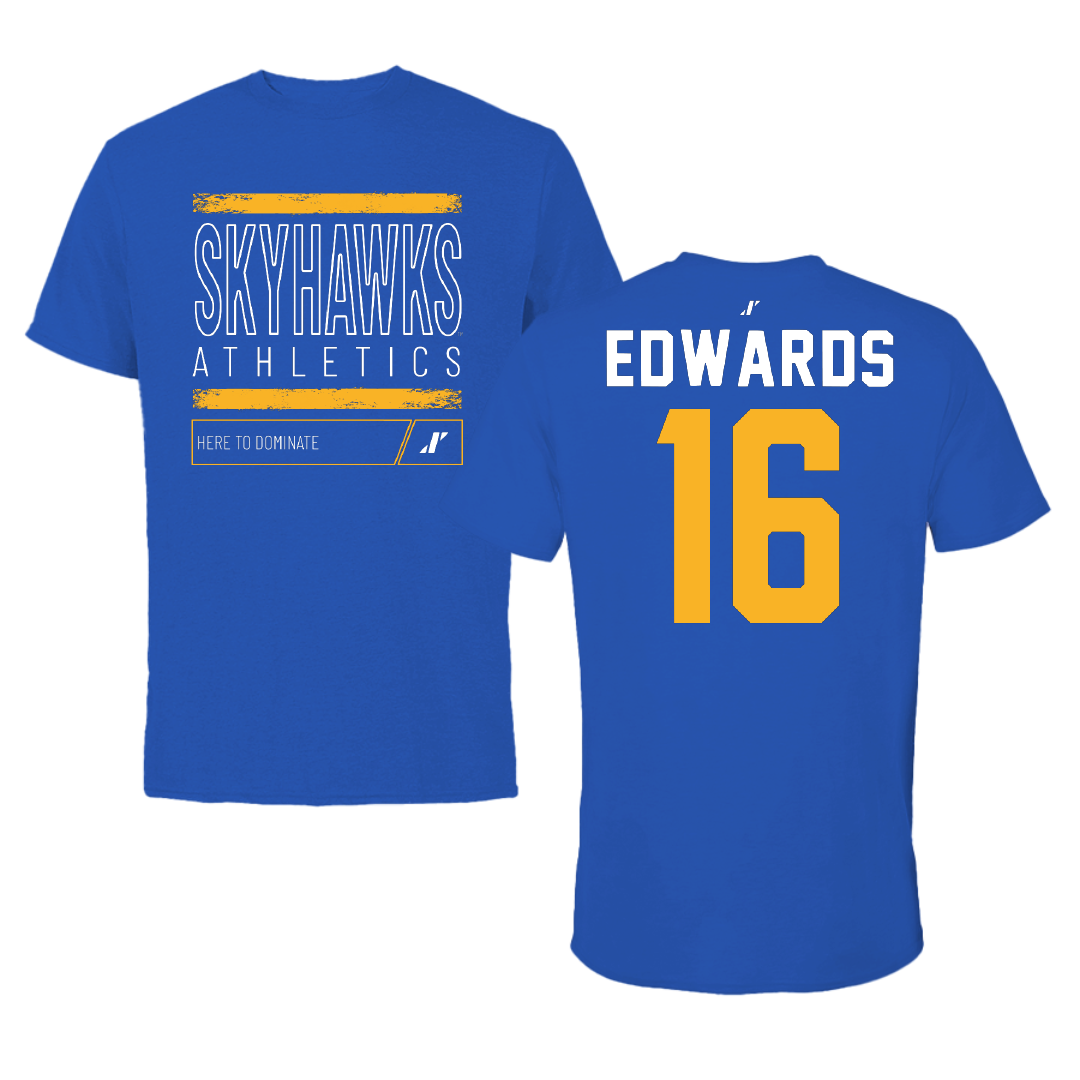 Fort Lewis College Volleyball Blue Dominate Tee - #16 Madi Edwards