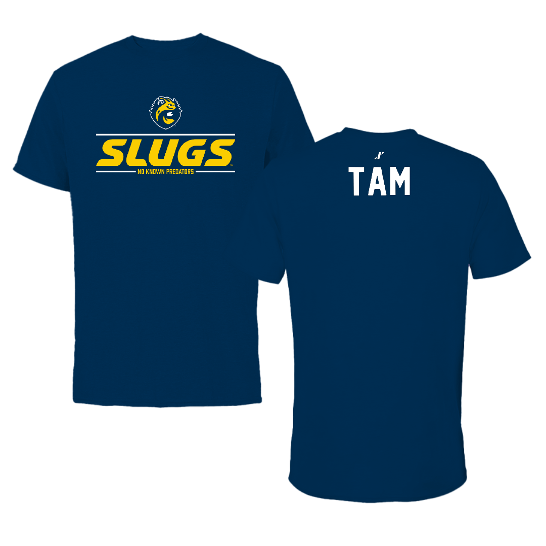 University of California-Santa Cruz Swimming & Diving Navy General Performance Tee - Calvin Tam