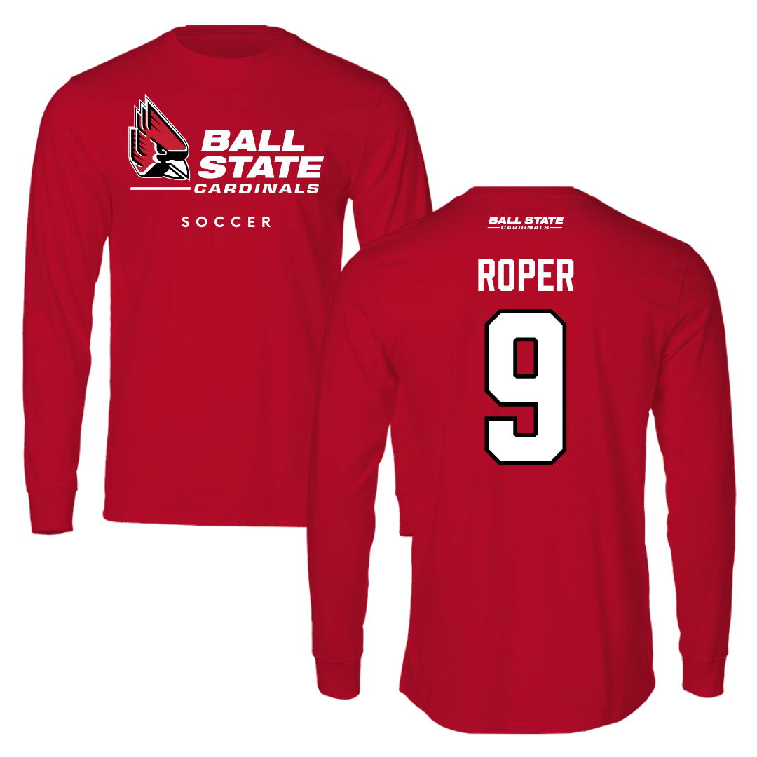 Ball State University Soccer Red Performance Long Sleeve - #9 Emily Roper