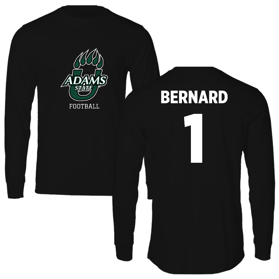 Adams State University Football Black State Performance Long Sleeve - #1 Ahmed Bernard