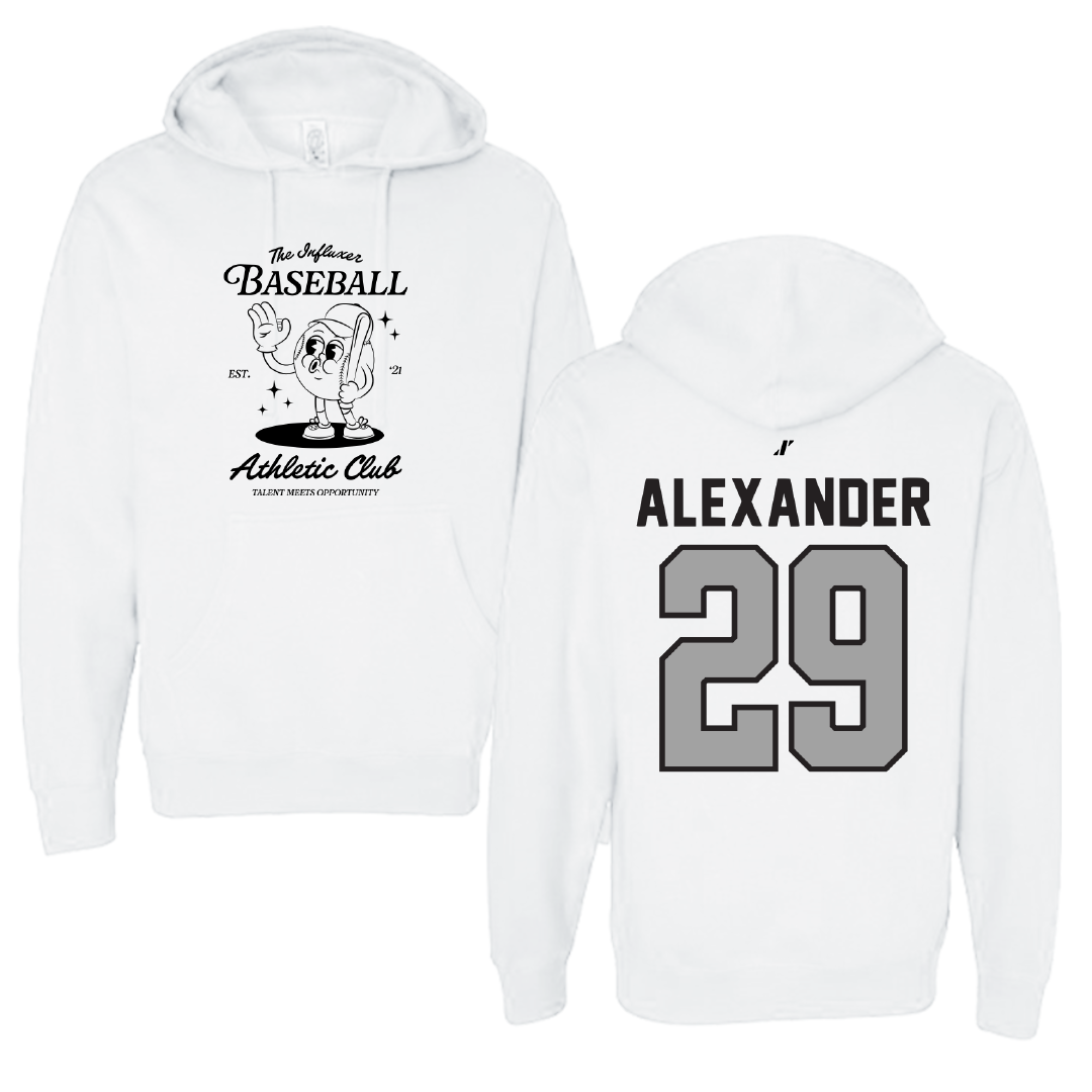 Baseball White Influxer Athletic Club Hoodie - #29 Hunter Alexander