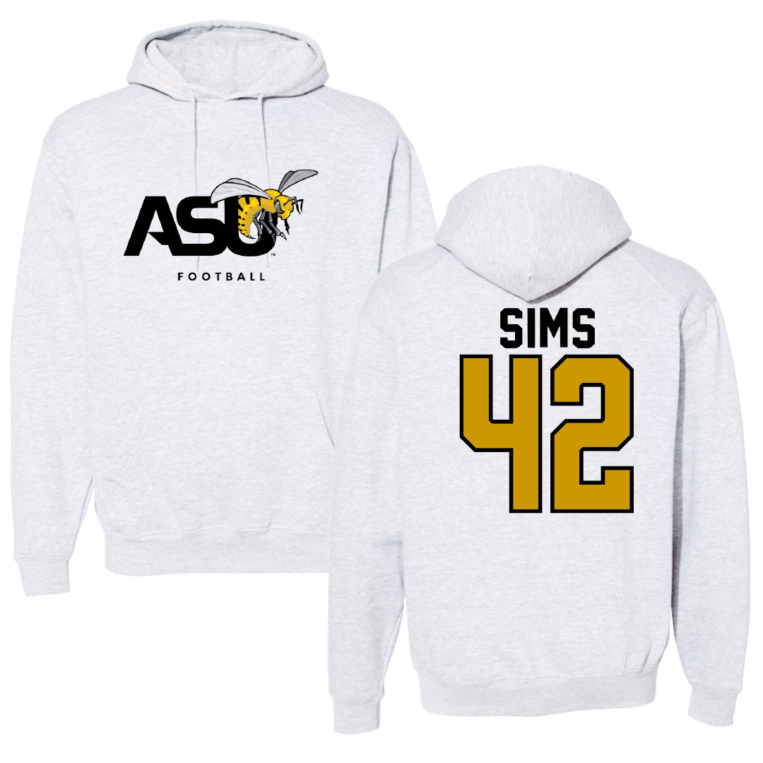 Alabama State University Football Gray Hoodie - #42 Tashaun Sims