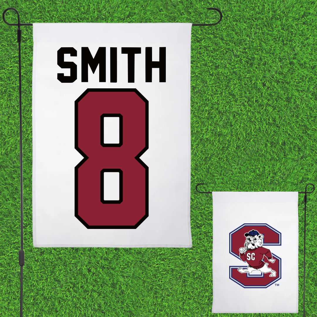 South Carolina State University Basketball White Garden Flag - #8 Kimora Smith