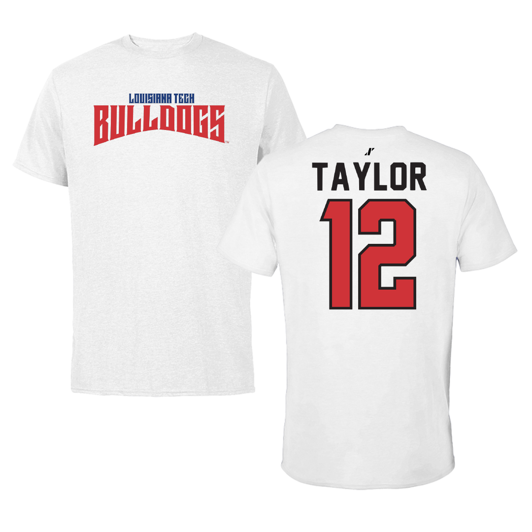 Louisiana Tech University Soccer White Classic Tee - #12 Kyra Taylor