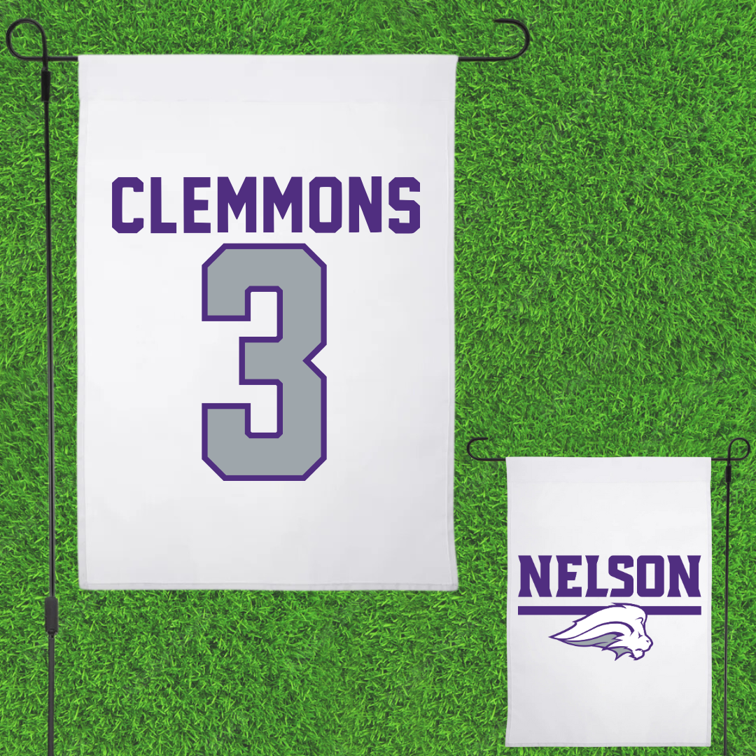 Nelson University Basketball White Garden Flag - #3 Wendy Clemmons