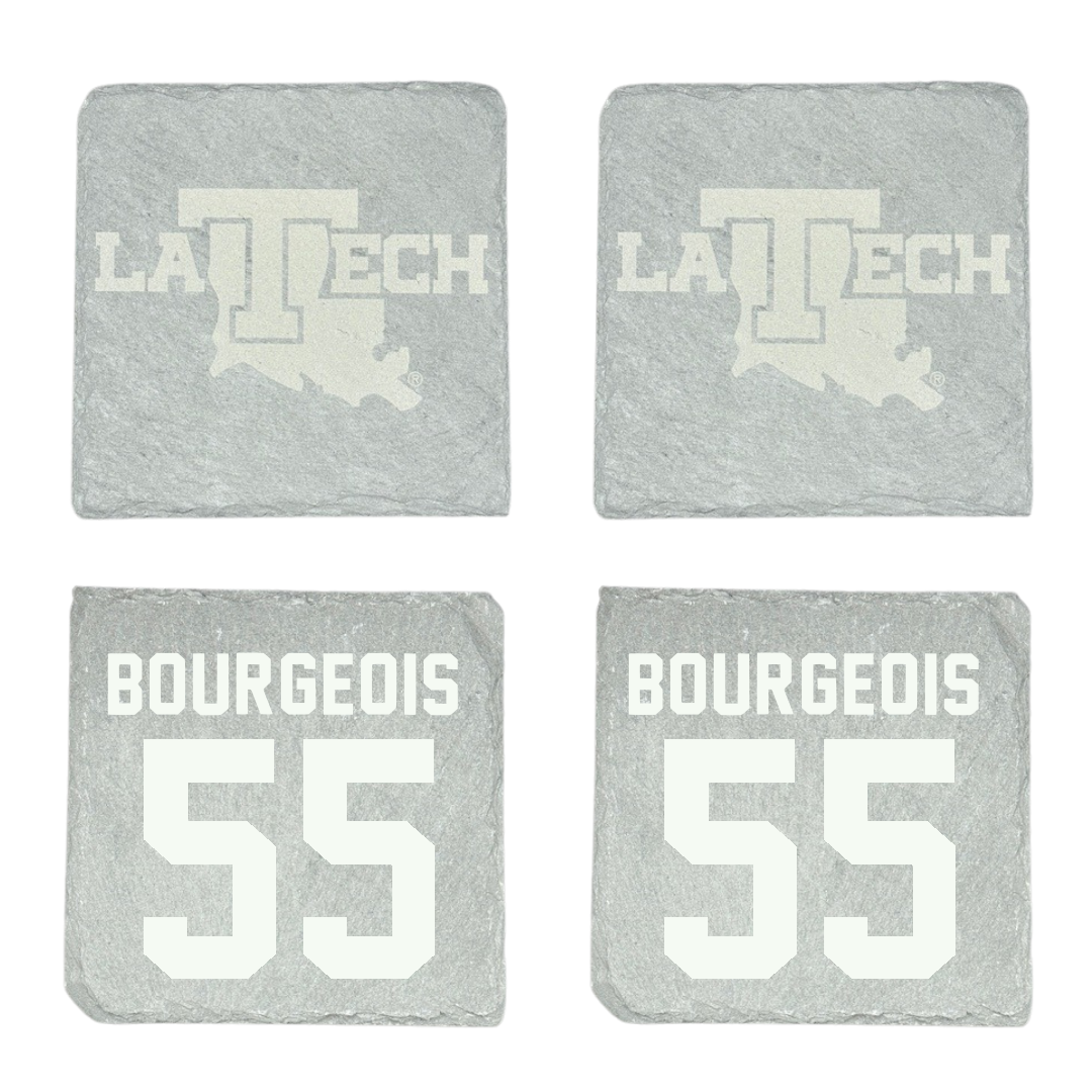 Louisiana Tech University Baseball Stone Coaster (4 Pack)  - #55 Drew Bourgeois