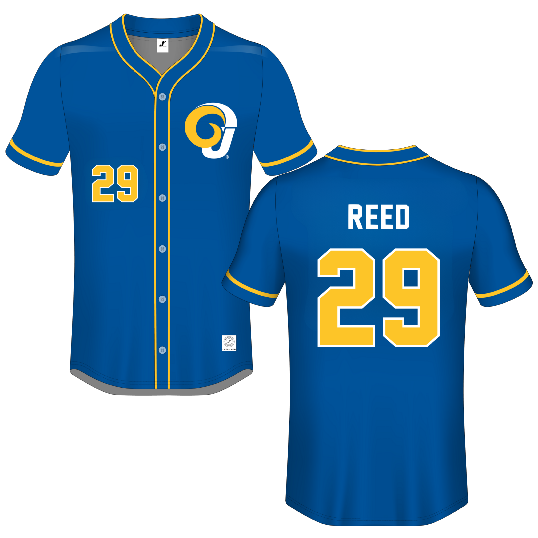Angelo State University Blue Button-Down Jersey - #29 Joshua Reed