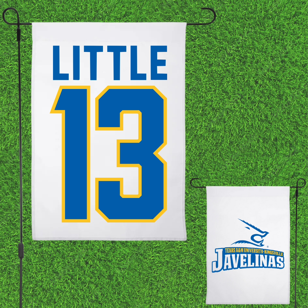 Texas A&M University-Kingsville Basketball White Garden Flag - #13 Zyon Little