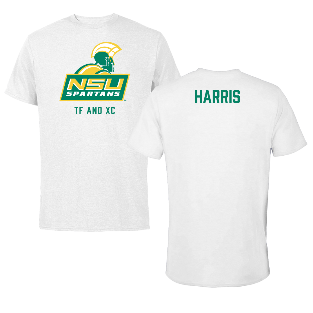 Norfolk State University TF and XC White Performance Tee - Armani Harris