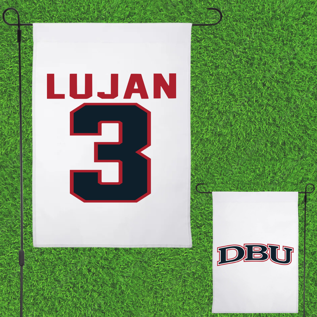 Dallas Baptist University Basketball White Garden Flag - #3 Ricky Lujan