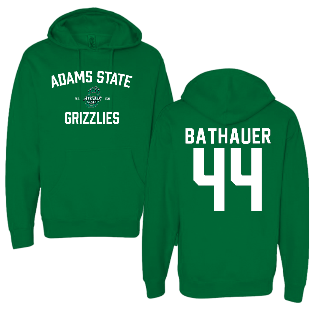 Adams State University Baseball Green General Hoodie - #44 Mike Bathauer