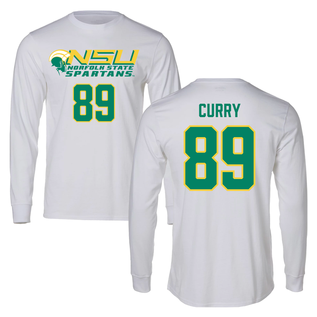 Norfolk State University Football White Long Sleeve - #89 Michael Curry