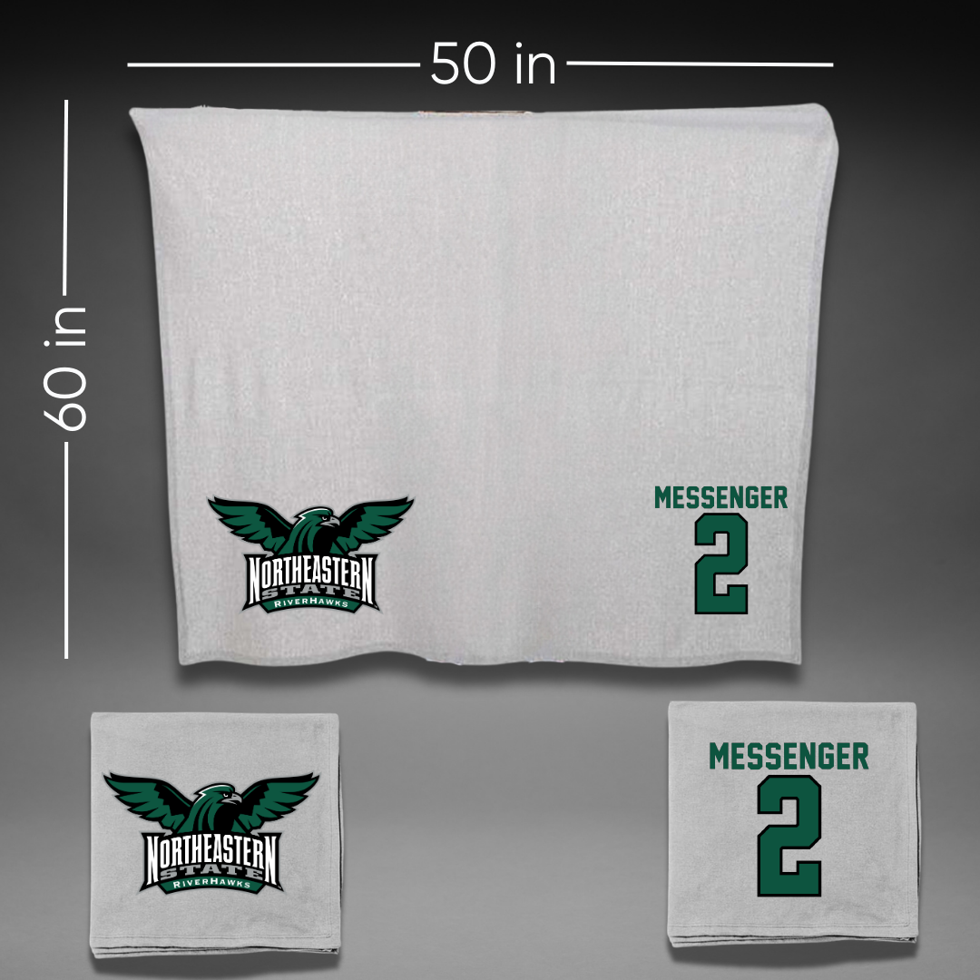 Northeastern State University Softball Gray Blanket - #2 Madelyn Messenger