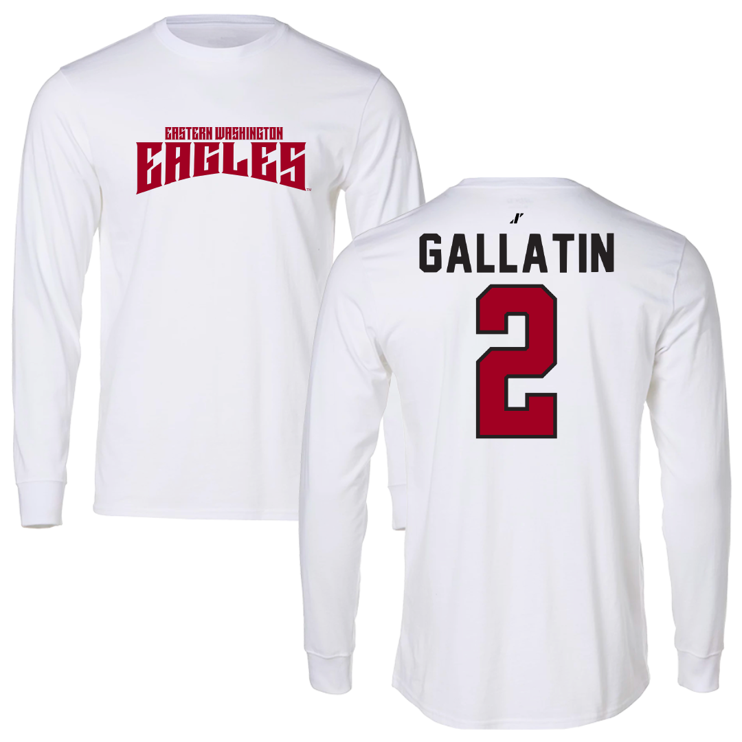 Eastern Washington University Basketball White Classic Long Sleeve - #2 Ella Gallatin