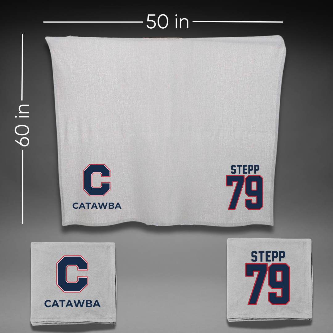 Catawba College Football Gray Blanket - #79 Evan Stepp