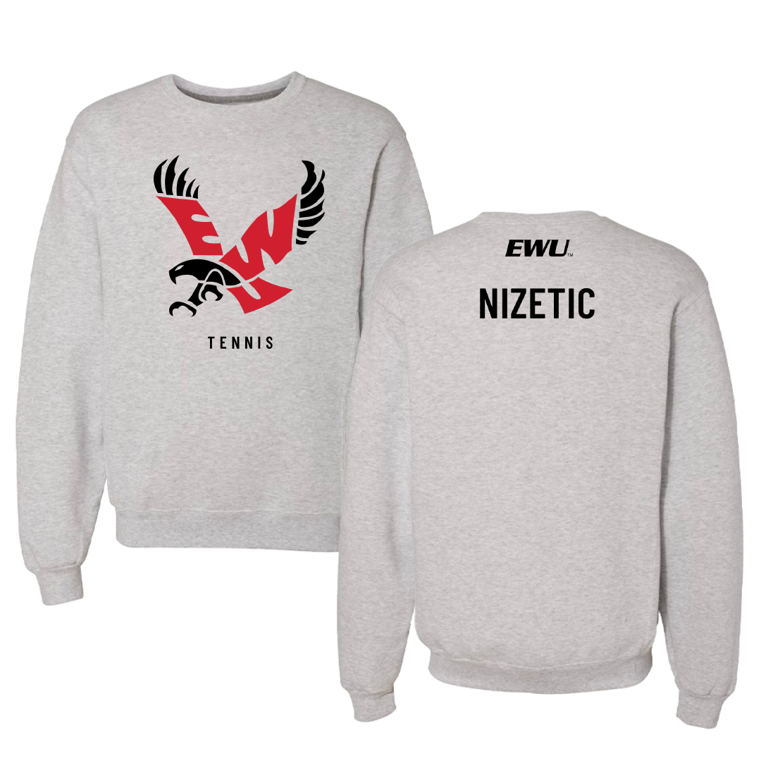 Eastern Washington University Tennis Gray Crewneck - Leandra Nizetic