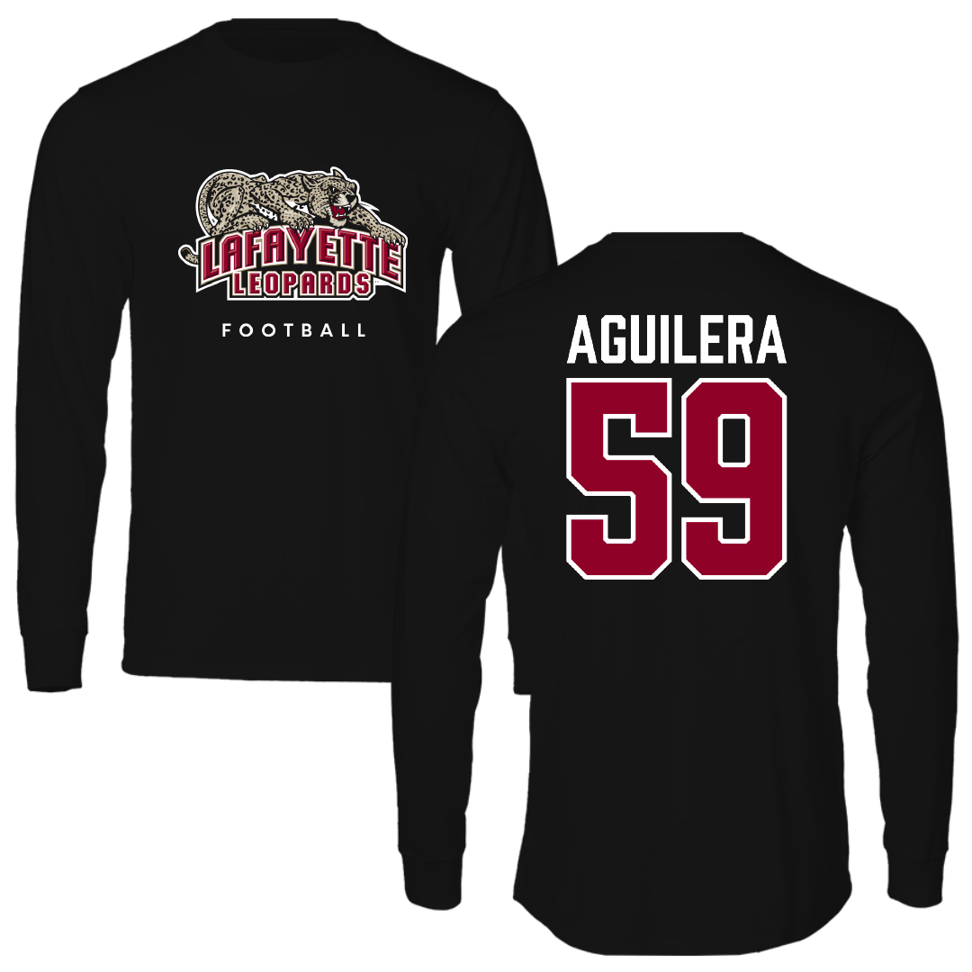 Lafayette College Football Black Performance Long Sleeve - #59 Dylan Aguilera
