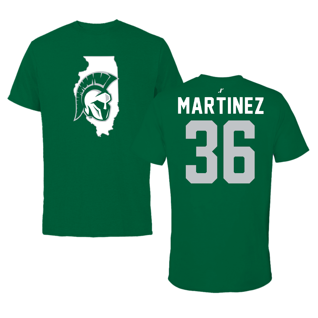 Illinois Wesleyan University Football Green State Performance Tee - #36 Yahir Martinez