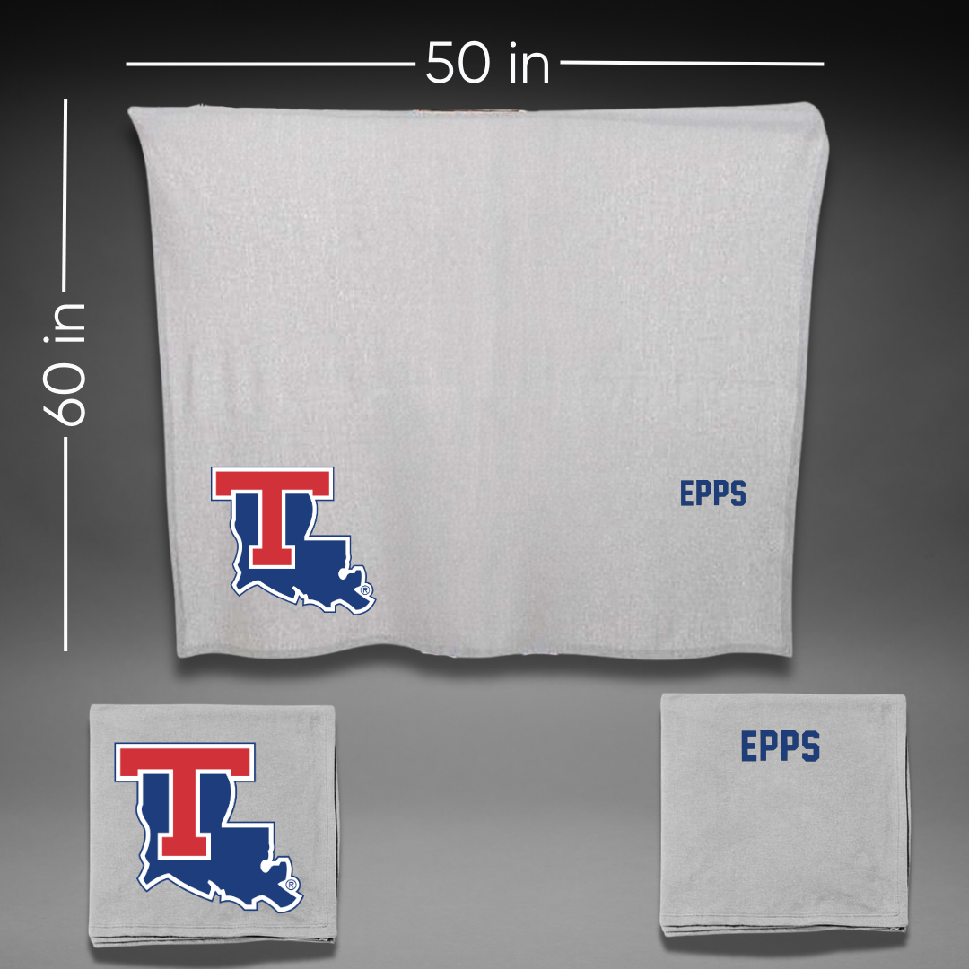 Louisiana Tech University Tennis Gray Blanket - Zoie Epps