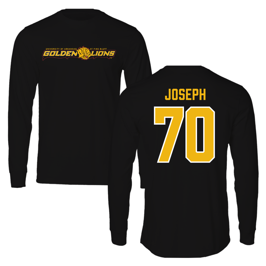 University of Arkansas-Pine Bluff Football Black Performance Long Sleeve - #70 Charles Joseph