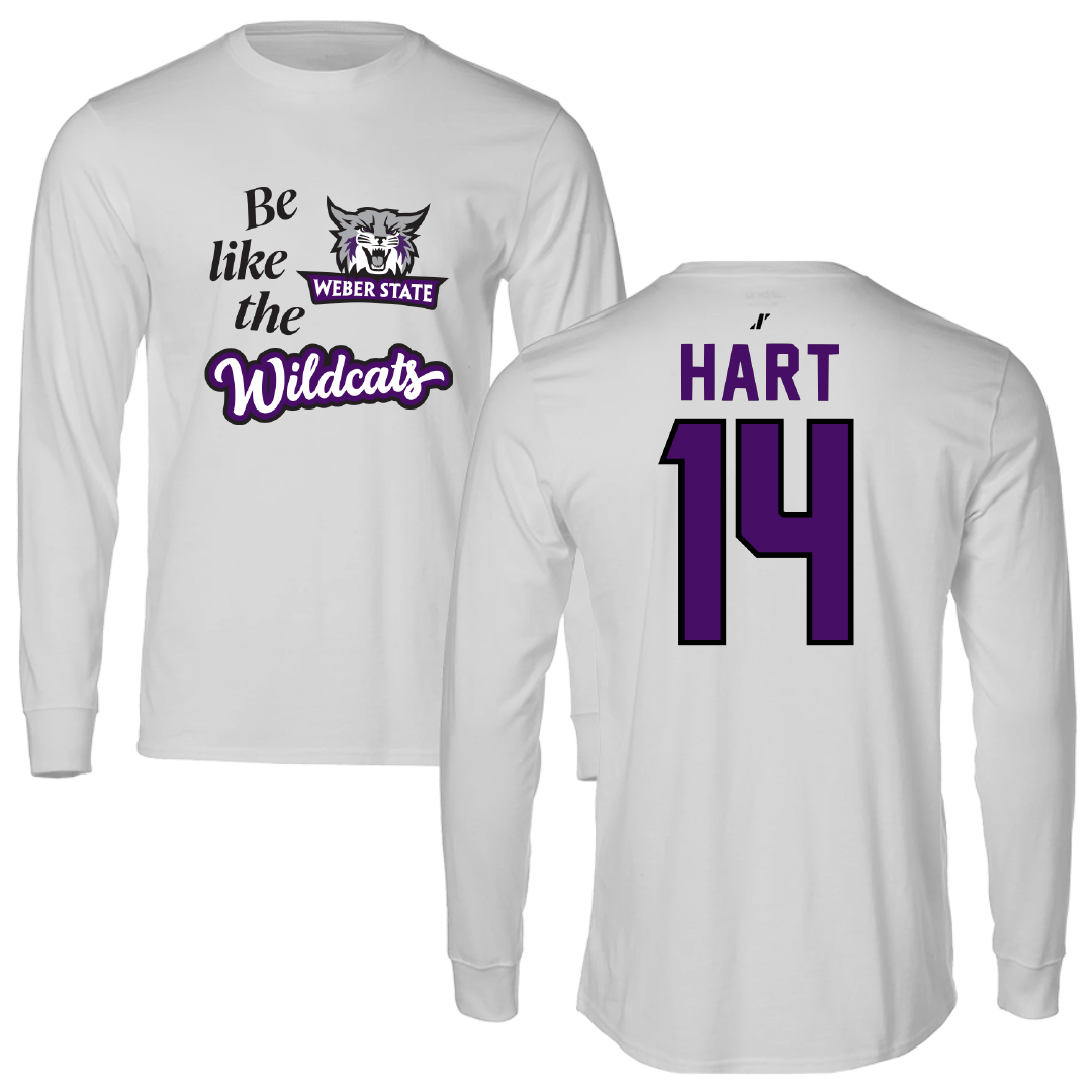 Weber State University Softball Light Gray Be Like Us Performance Long Sleeve - #14 Jordan Hart