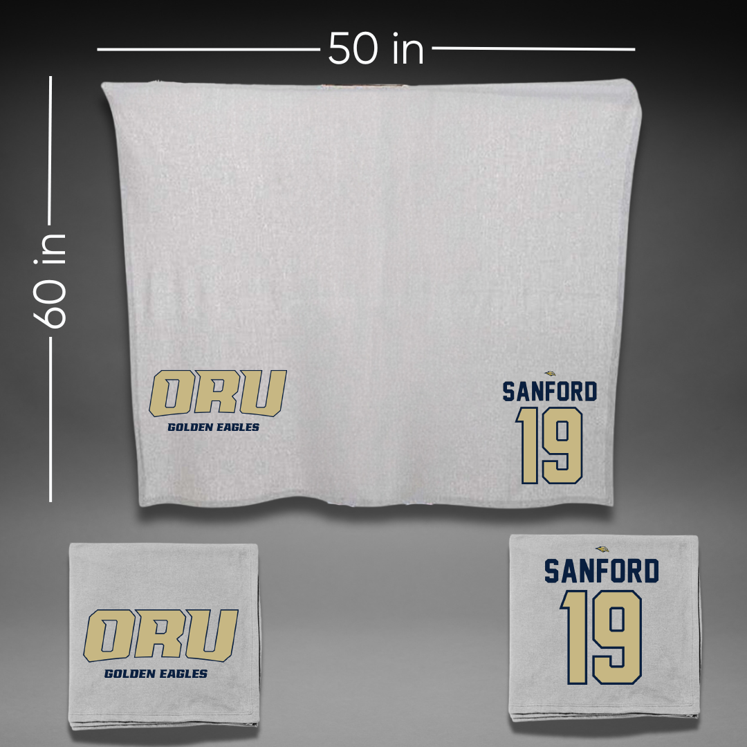 Oral Roberts University Baseball Gray Blanket - #19 Braydon Sanford