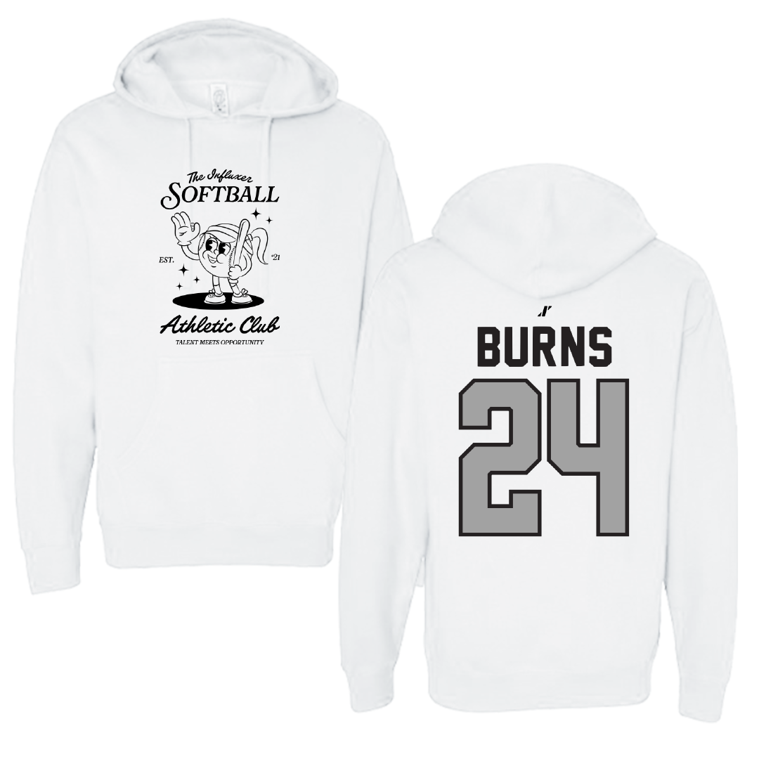 Softball White Influxer Athletic Club Hoodie - #24 Danielle Burns