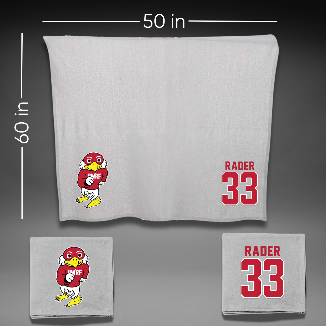 University of Wisconsin-River Falls Ice Hockey Gray Blanket - #33 Anna Rader