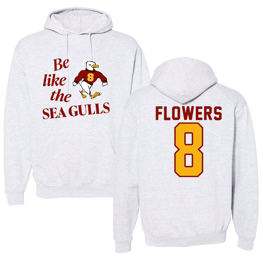 Salisbury University Softball Light Gray Be Like Us Hoodie - #8 Sam Flowers