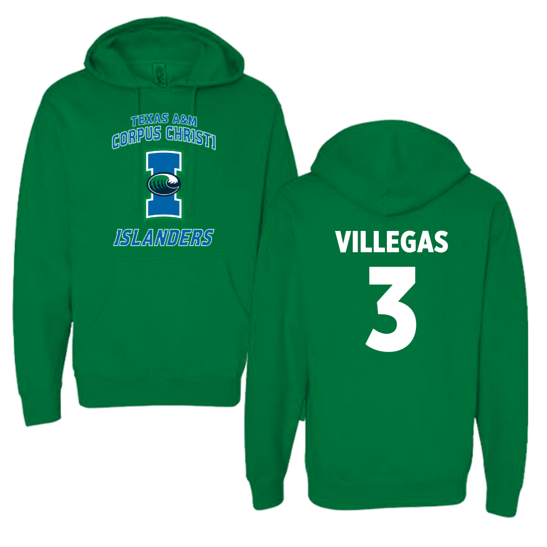Texas A&M University-Corpus Christi Basketball Green Hoodie - #3 Christian Villegas