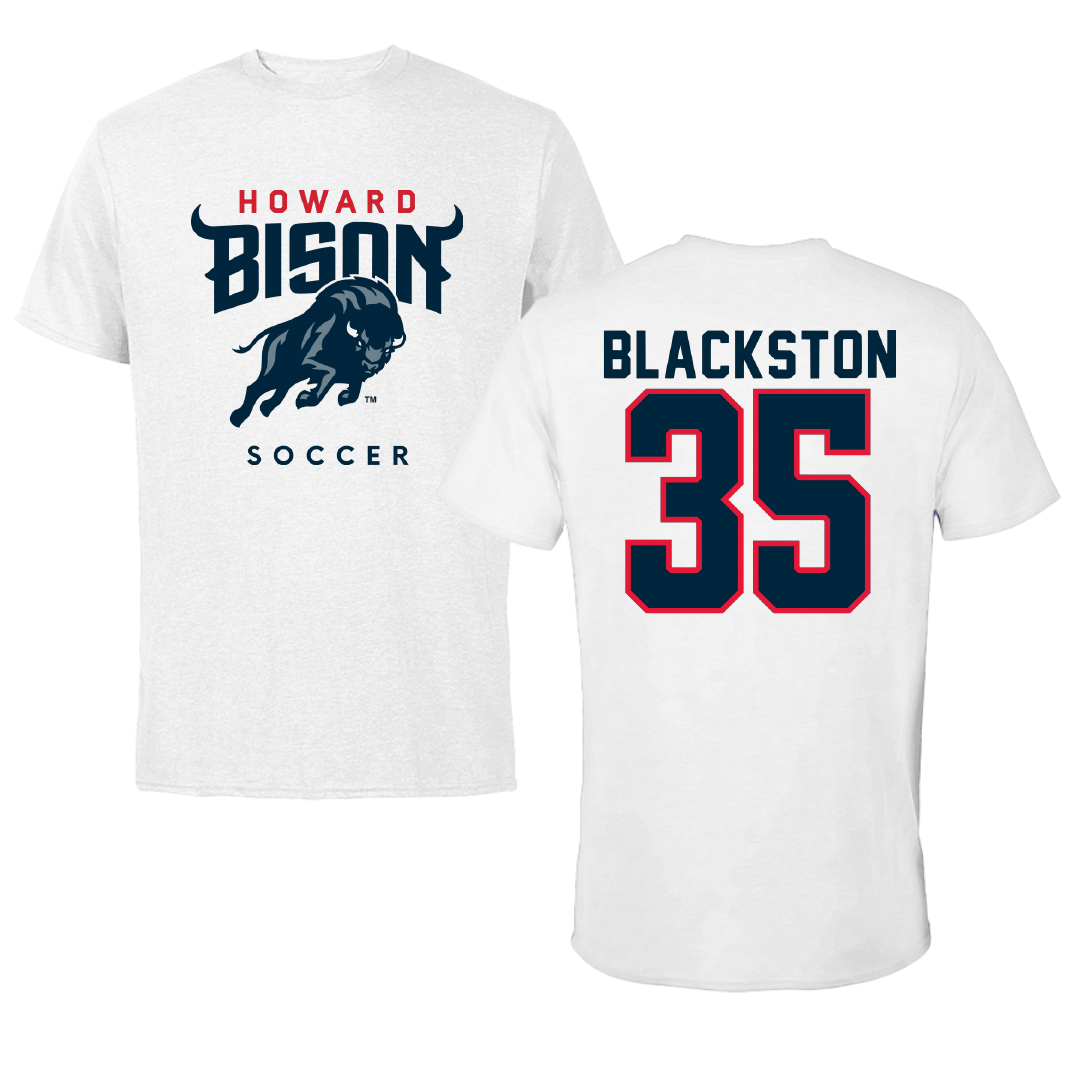 Howard University Soccer White Tee - #35 Maya Blackston
