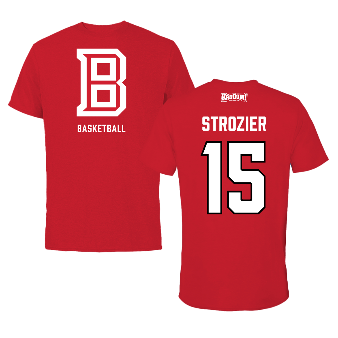 Bradley University Basketball Red Block Performance Tee - #15 Armoni Strozier