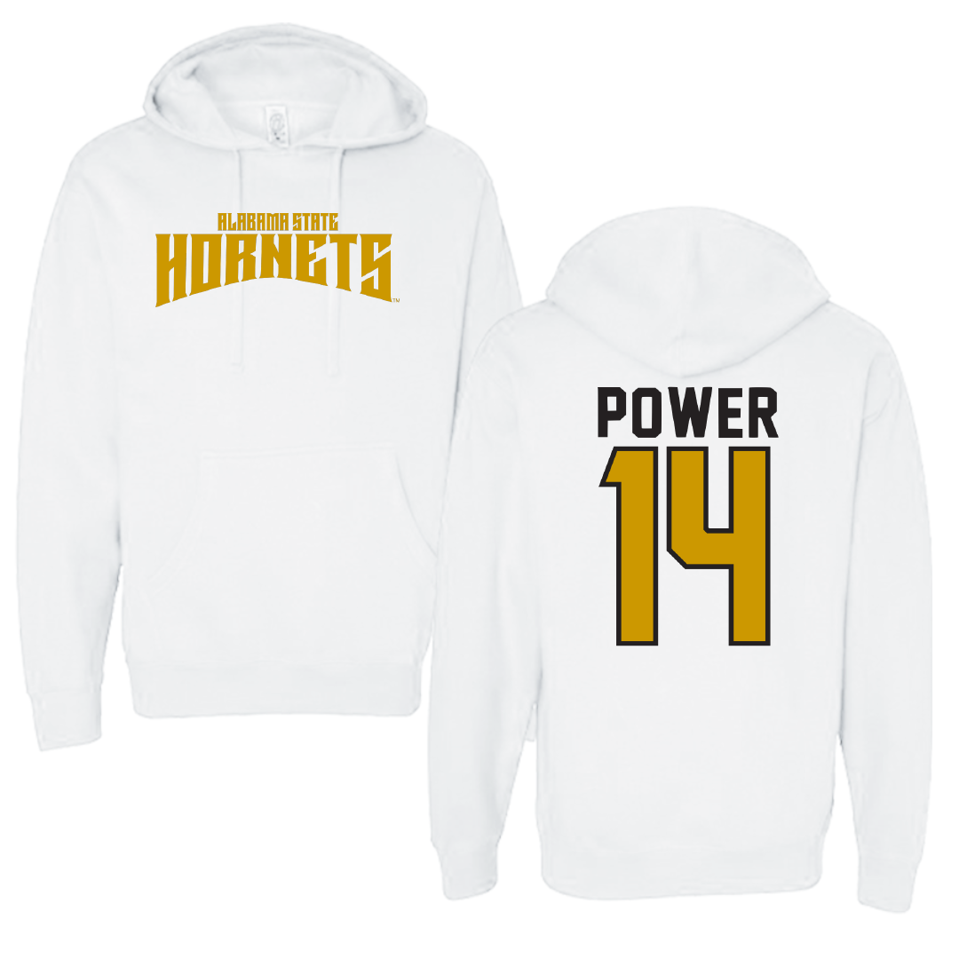 Alabama State University Baseball White Classic Hoodie - #14 Trey Power